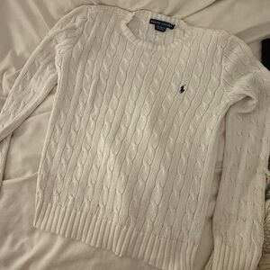 Ralph Lauren White Cable Knit Sweater Size S